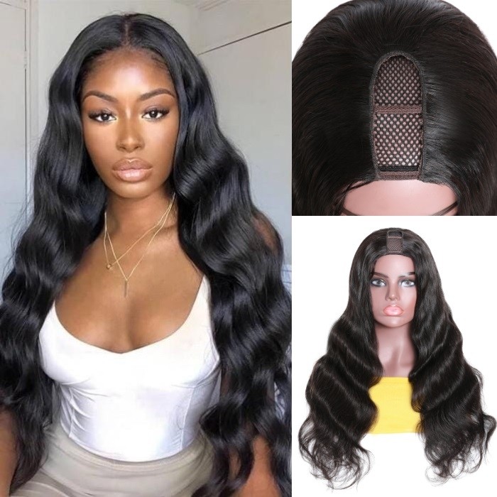 Kriyya U Part Wig Human Hair Afforable Price Glueless Body Wave Wigs 100% Human Hair Super Soft
