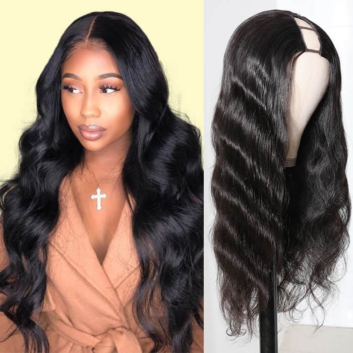 Kriyya U Part Body Wave Wigs U Shape Glueless Virgin Human Hair Wigs 150 Density