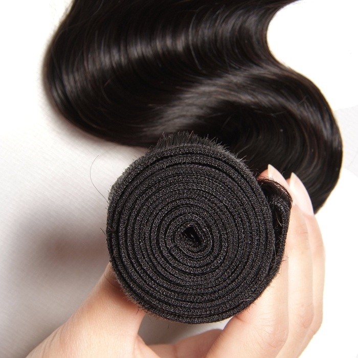 Kriyya Body Wave Human Hair 4 Bundles With 5x5 HD Lace Closure Free Part 100% Transparent Lace Closure