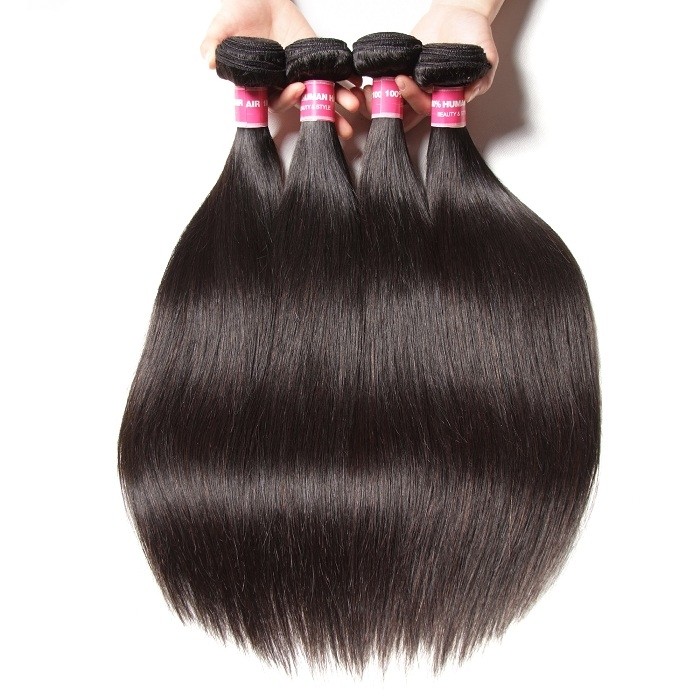 Kriyya Straight Human Hair With Transparent Lace Closure 4 Bundles With 5x5 HD Lace Closure Unprocessed Virgin Hair