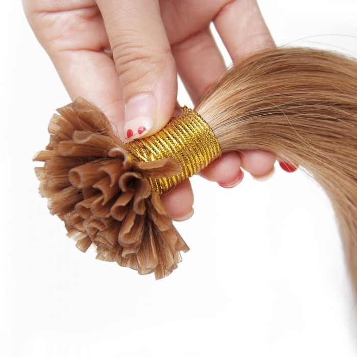 Kriyya Professional U-Tip Hair Extensions Nail Tip Hair-Gold Blonde