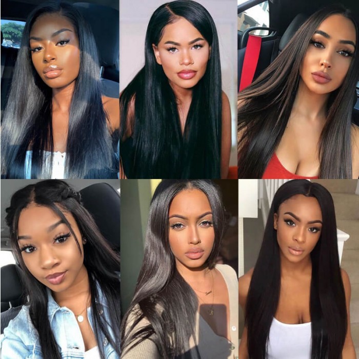 Kriyya 3 Bundles Straight With 4*4 Lace Closure Malaysian Remy Human Hair
