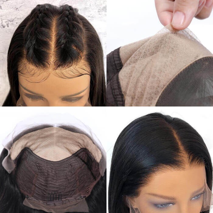 Kriyya Hair Fake Scalp Wig 13x4 Lace Frontal 150% Density Straight Hair Wig With Baby Hair