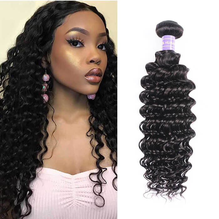 Kriyya Human Hair Weave 1bundle Deep Wave Sew In