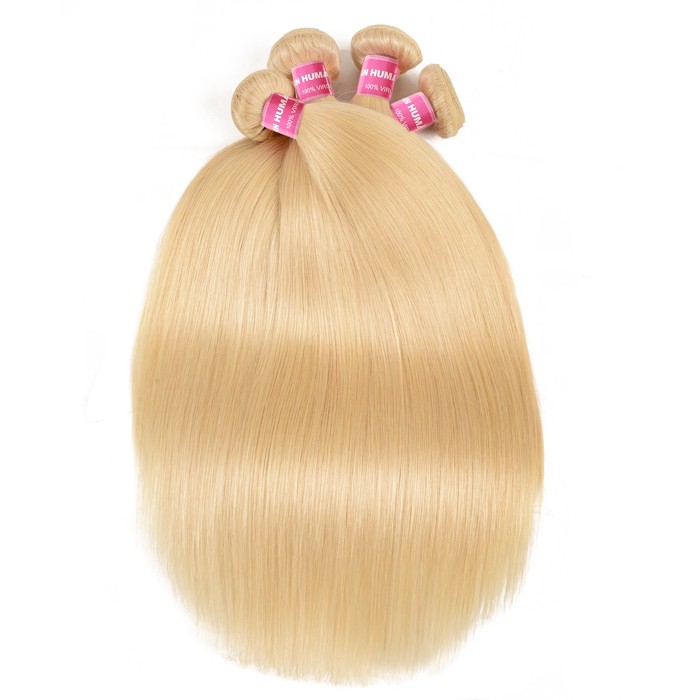 Kriyya Straight Hair Hair 4 Bundles 613 Blonde Peruvian Human Hair