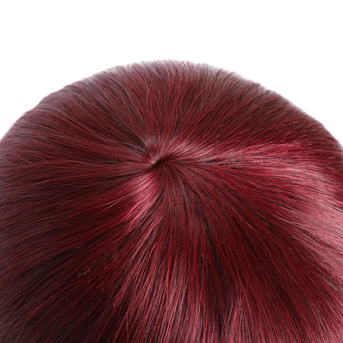 Kriyya Burgundy Red Hair Wigs With Bangs 99J Cinnamon Hair Color Machine Made Capless Virgin Human Hair Wig
