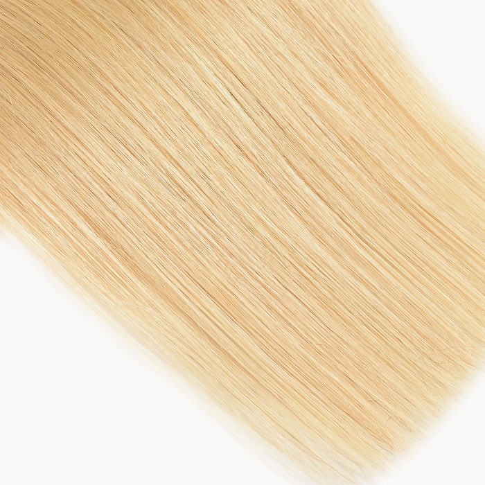 Kriyya Indian Straight Virgin Human Hair T1B/613 Ombre Blonde 4 Bundles With 4x4 Lace Closure