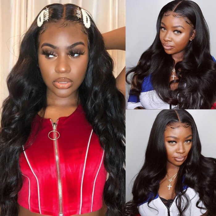 Kriyya Pre Plucked 360 Lace Frontal Wig 150% Density Body Wave Wet And Wavy Remy Human Hair Wigs