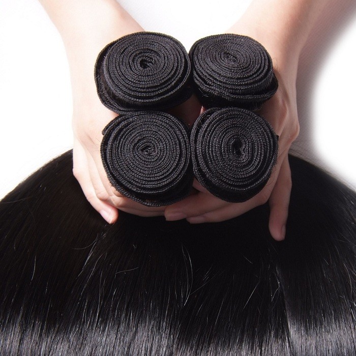 Kriyya Indian Straight Weave 4 Bundles Deals With 13x4 Lace Frontal Closure