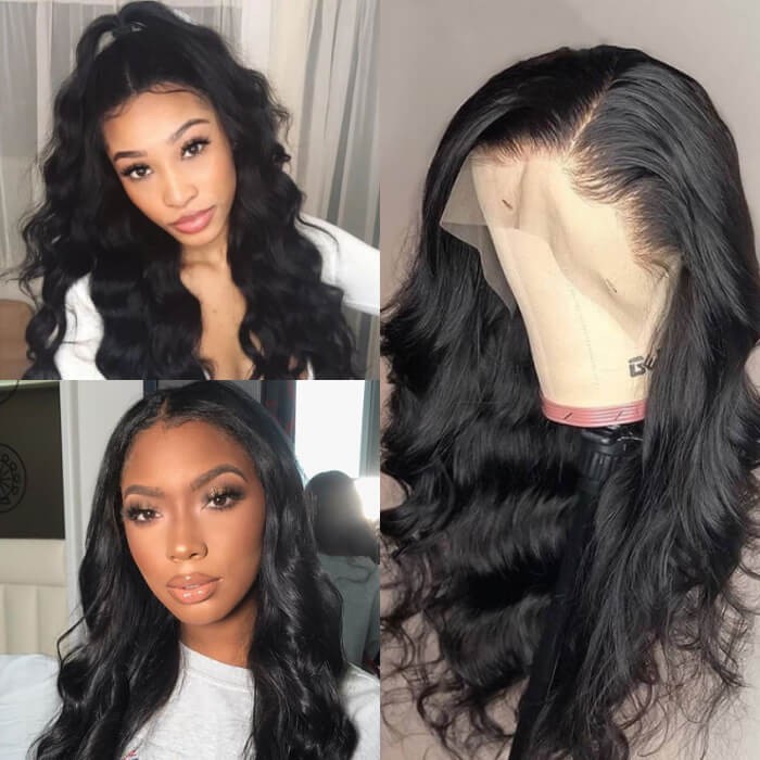 Kriyya Virgin Hair 13*6 Lace Front Pre Plucked Wavy Remy Human Hair Wig