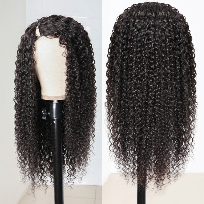Kriyya Jerry Curly Right Part 1X3 Opening Size U Part Wig Capless Wig 150% Density