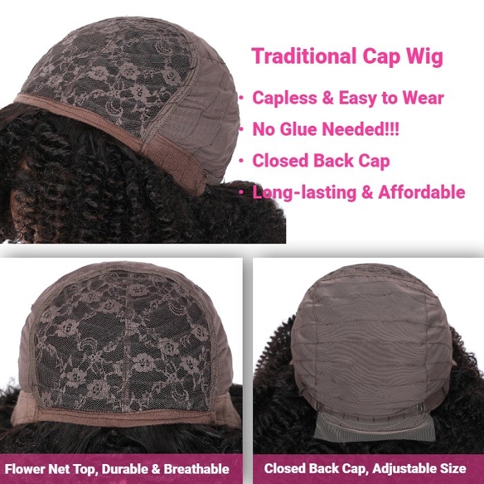 Kriyya Short Afro Kinky Curly Wigs for Black Women Side Curved Curly Wig Natural Virgin Hair Glueless Wig