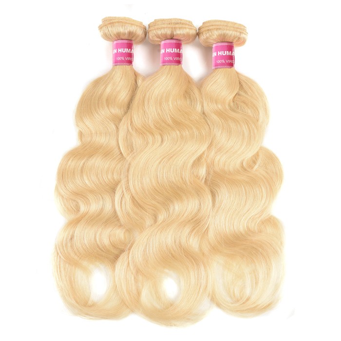 Kriyya Malaysian Body Wave Hair Weave 3 Bundles 613 Color Unprocessed Human Hair