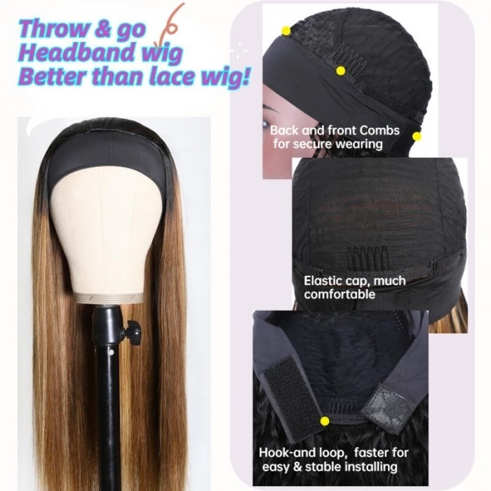 Flash Sale Straight Highlight Headband Wig