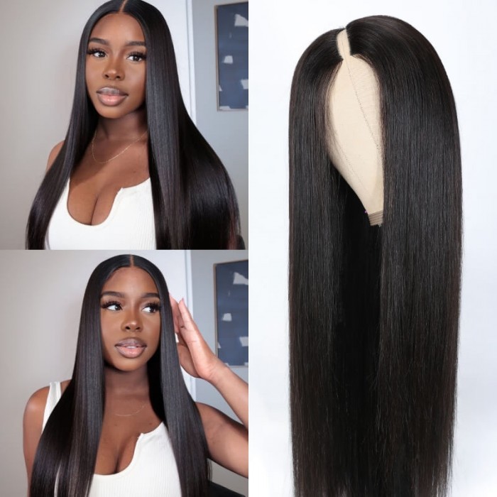 Kriyya Silky Straight V-Part Capless Wig Easy For Beginners No Cut Needed No Gluing Required