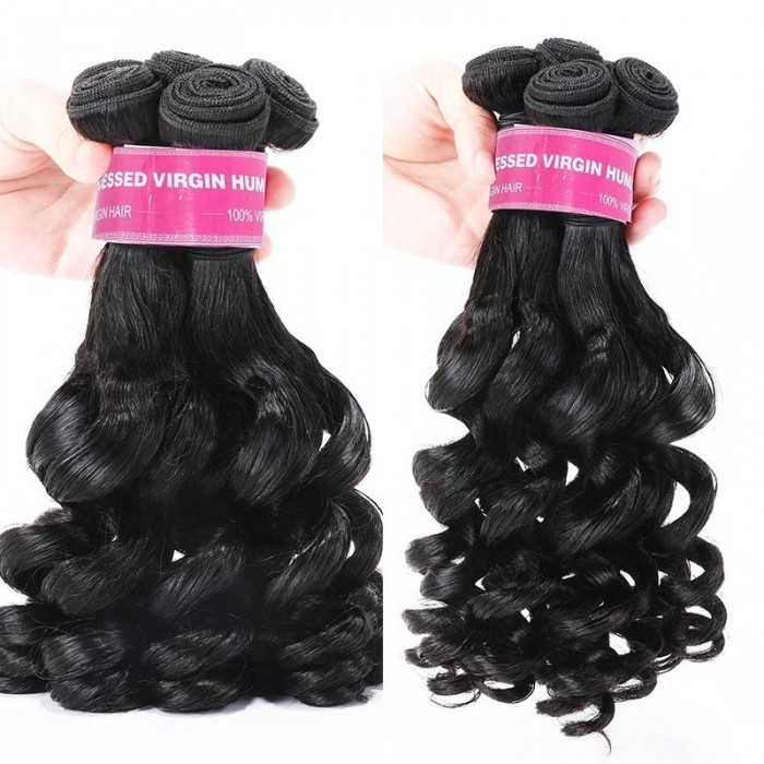 Kriyya Soft Virgin Fumi Hair Bundles 6PCS Real Curly Human Hair Weave