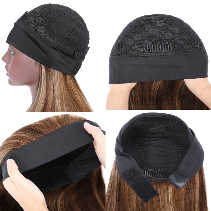 Kriyya Highlight Straight Human Hair Headband Wigs Honey Blonde 150% Density Glueless Human Hair Wigs