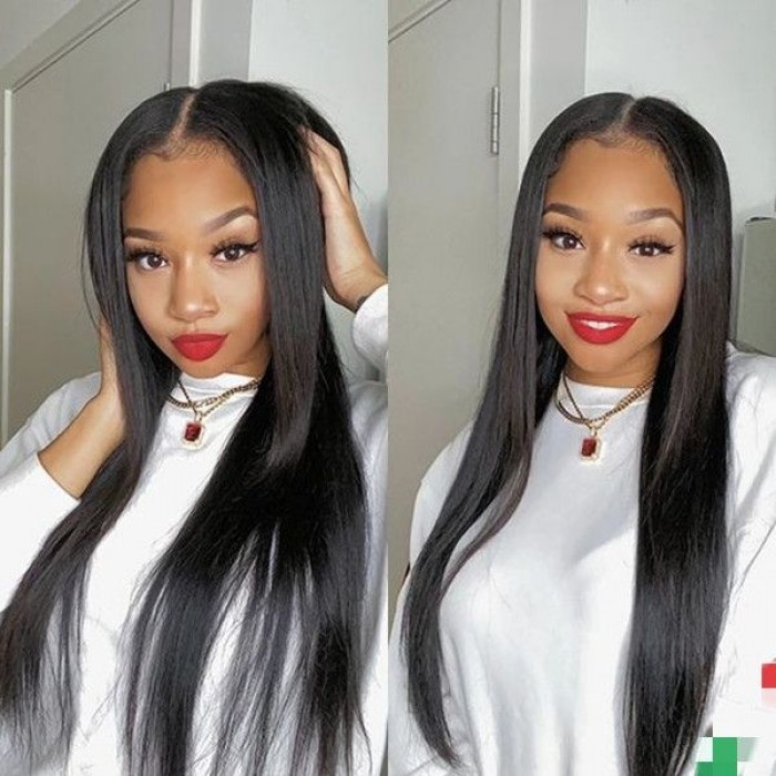 Kriyya Straight U Part Wig Glueless Virgin Human Hair Wigs U Shape Wigs 150% Density Natural Color