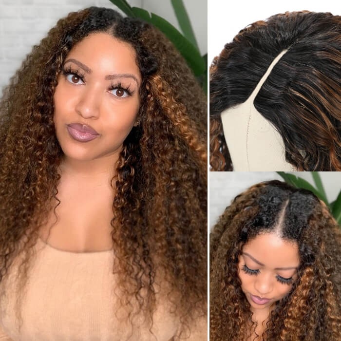Lowest Price Get V Part Curly Highlight Wig