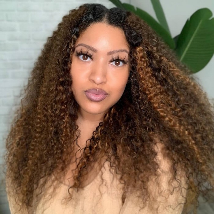 Lowest Price Get V Part Curly Highlight Wig