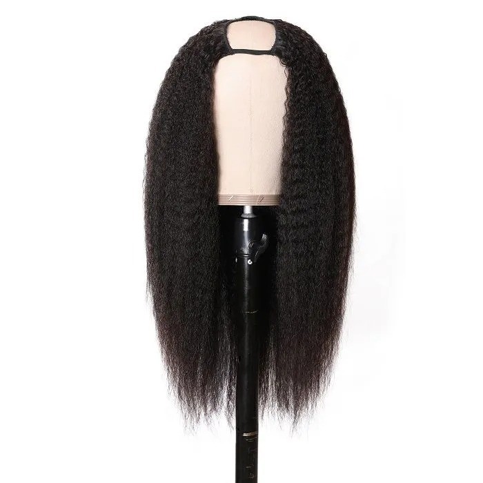 Flash Sale Kinky Straight U Part Wig 150 Density Virgin Human Hair Wigs
