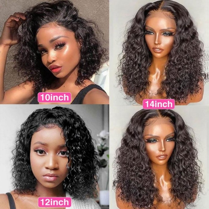 BOOM Sale! 12 Inches Water Wave 4X4 Lace Closure Bob Wig Only $99