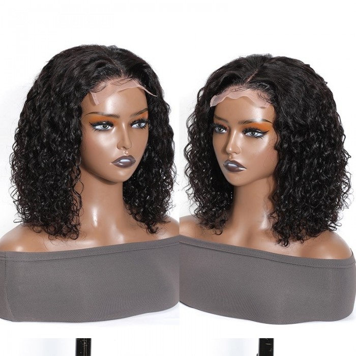 BOOM Sale! 12 Inches Water Wave 4X4 Lace Closure Bob Wig Only $99