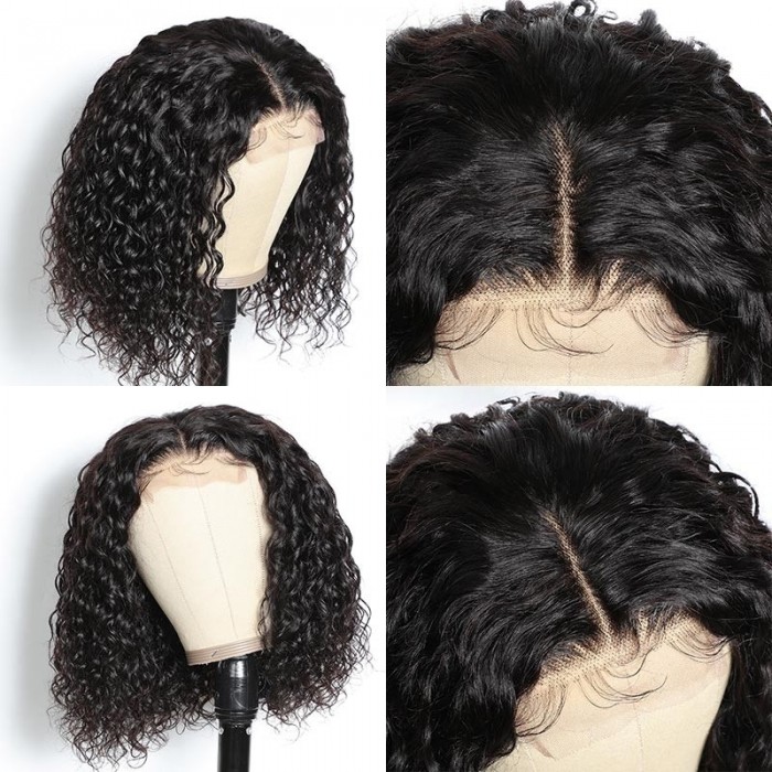 BOOM Sale! 12 Inches Water Wave 4X4 Lace Closure Bob Wig Only $99