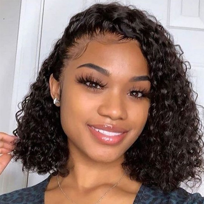 BOOM Sale! 12 Inches Water Wave 4X4 Lace Closure Bob Wig Only $99