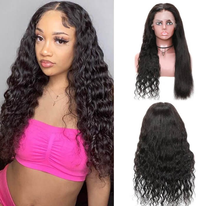 Kriyya Wet And Wavy Dream Deep Wave Human Hair Wigs Pre Plucked 13x4 Lace Front Wigs 150% Density 
