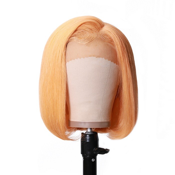 Kriyya Yellow Bob Lace Front Wigs 13x4 Straight 150% Density Human Hair Wigs