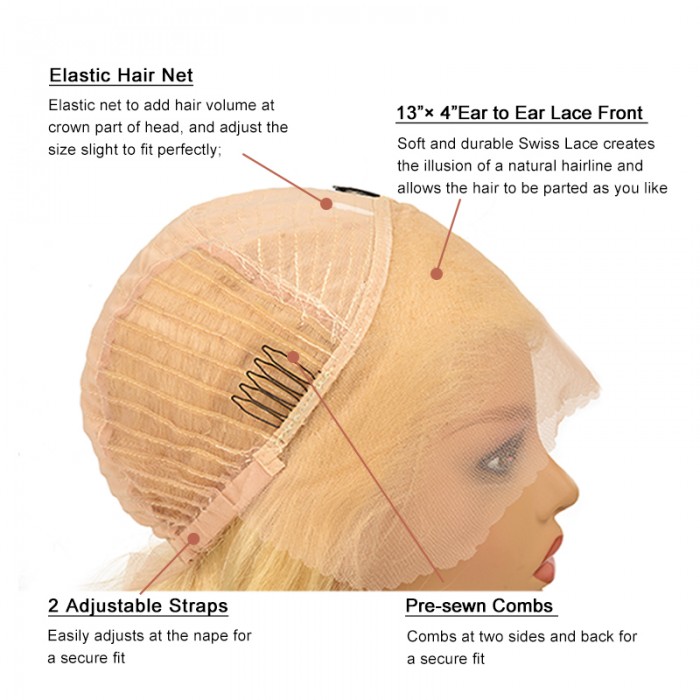 Lara | Lace Front Pre Plucked Blonde Wavy Remy Human Hair Wig