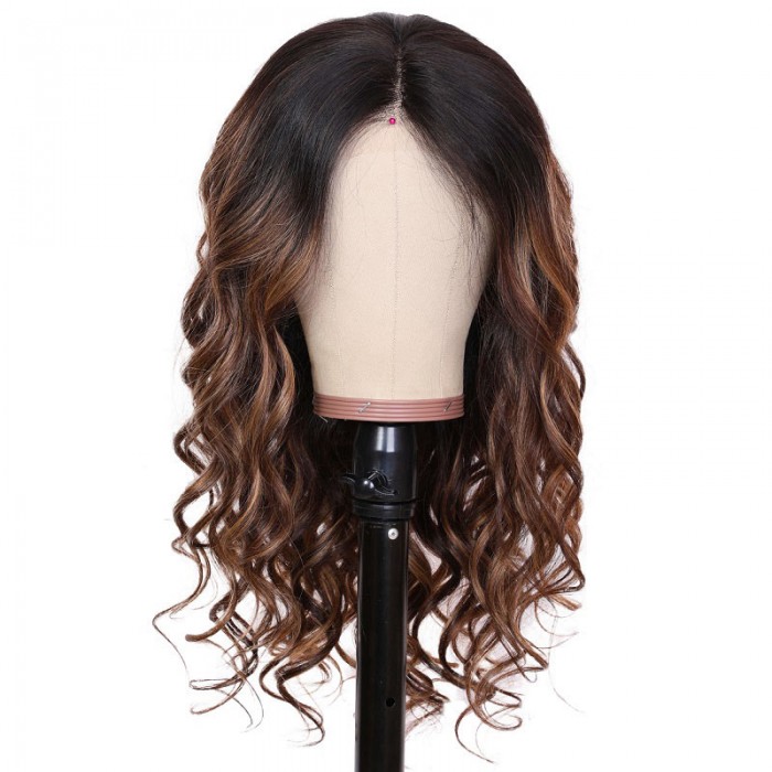 Bonnie | 13*4 Lace Front Dark Rooted Wavy Remy Human Hair Wig