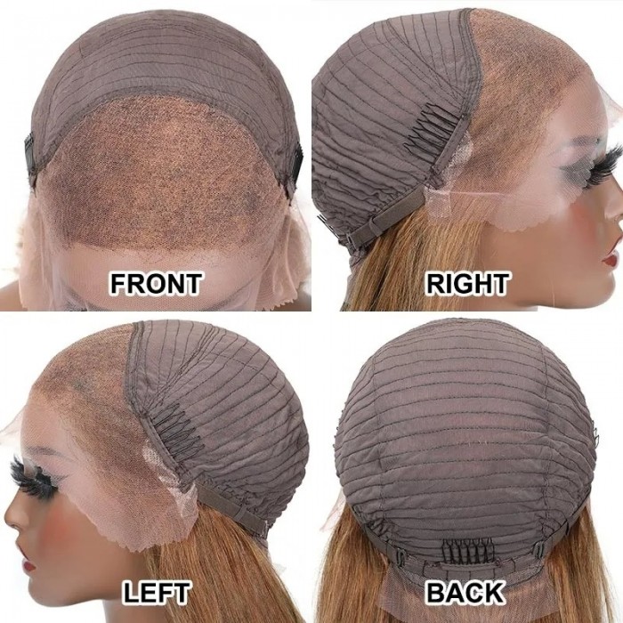 Kriyya Dark Blonde Color 13x4 Lace Front Wig Virgin Human Hair Pre Plucked 150% Density