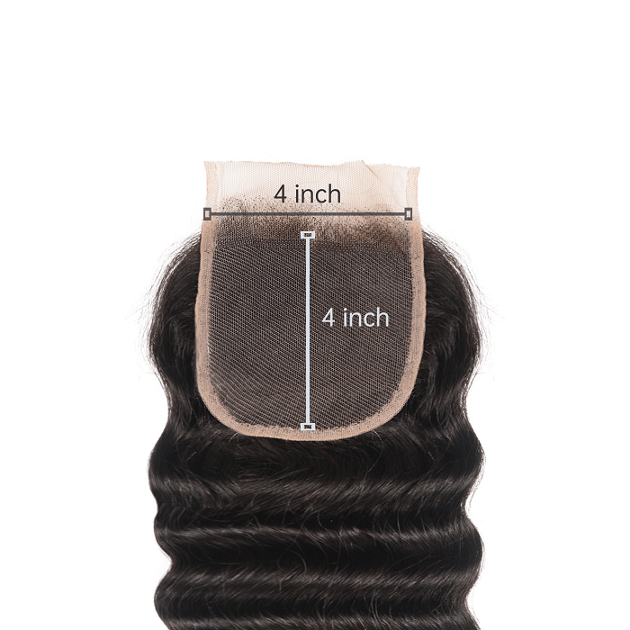 Kriyya Virgin Hair Loose Deep Wave 4x4 Closure Free Part Closure