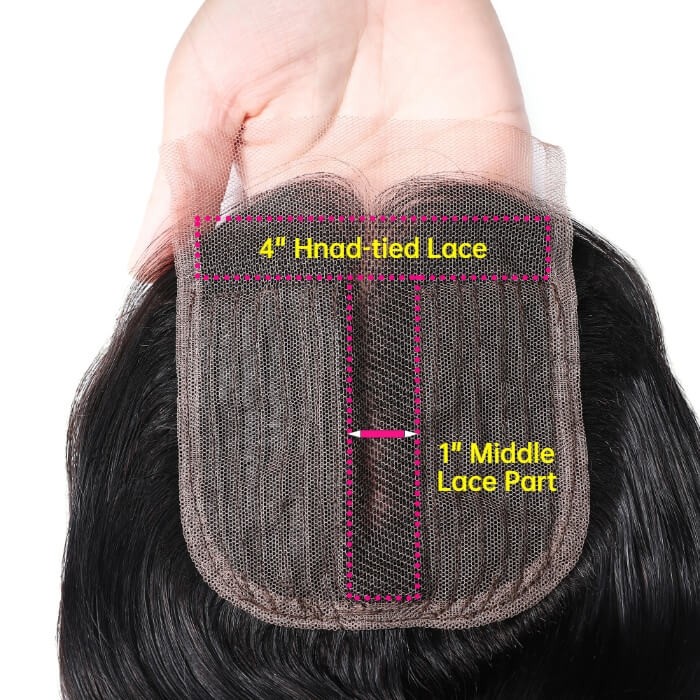 Kriyya Maylaysian Straight 100% Human Hair 4 Bundles With 4X4 Closure 