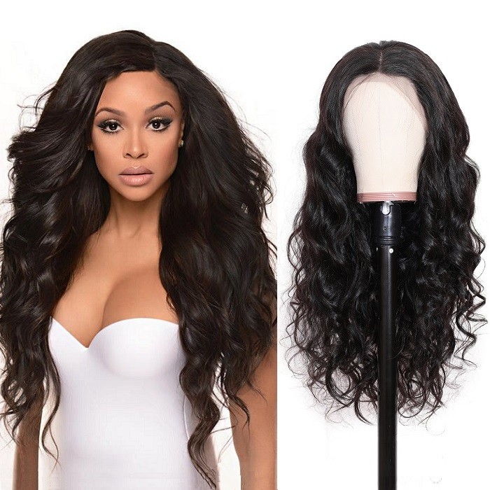 Kriyya 13*4 Lace Front Wigs Pre Plucked Wavy Remy Human Hair Wig 130% Density