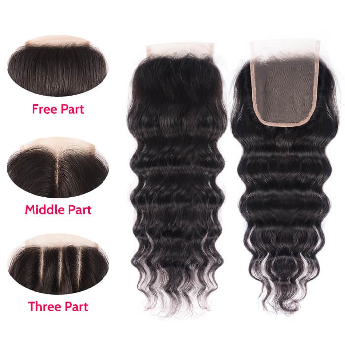 Kriyya Natural Wave Human Hair 4*4 Lace Closures With Baby Hair