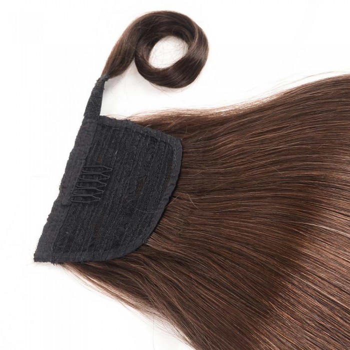 Kriyya 12 Inch High Ponytail Hair Extensions Dark Brown 60g