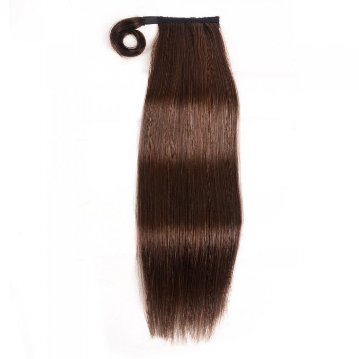 Kriyya 12 Inch High Ponytail Hair Extensions Dark Brown 60g