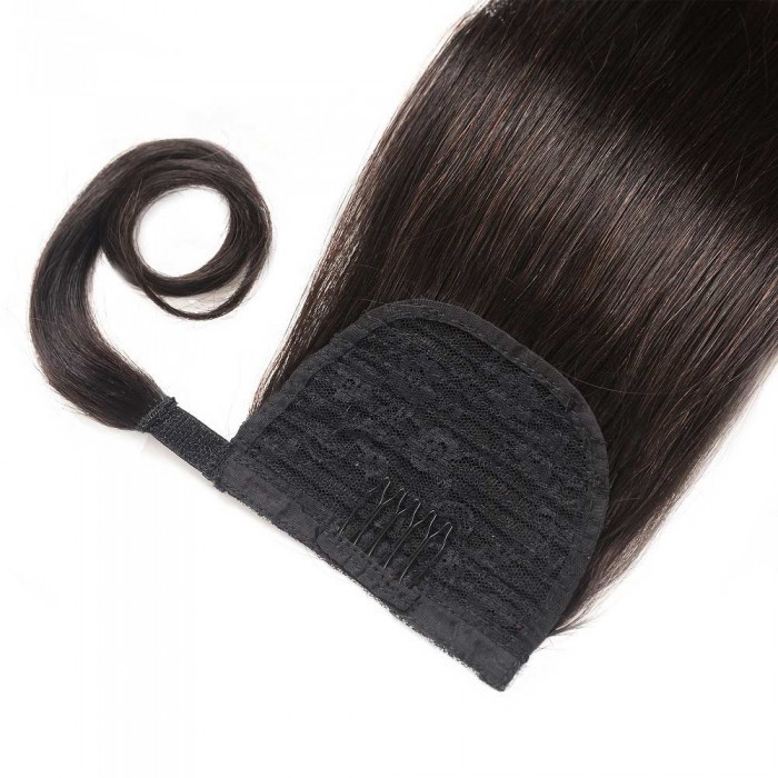 Kriyya 12 Inch Clip In Wrap Ponytail Hair Extensions Natural Black
