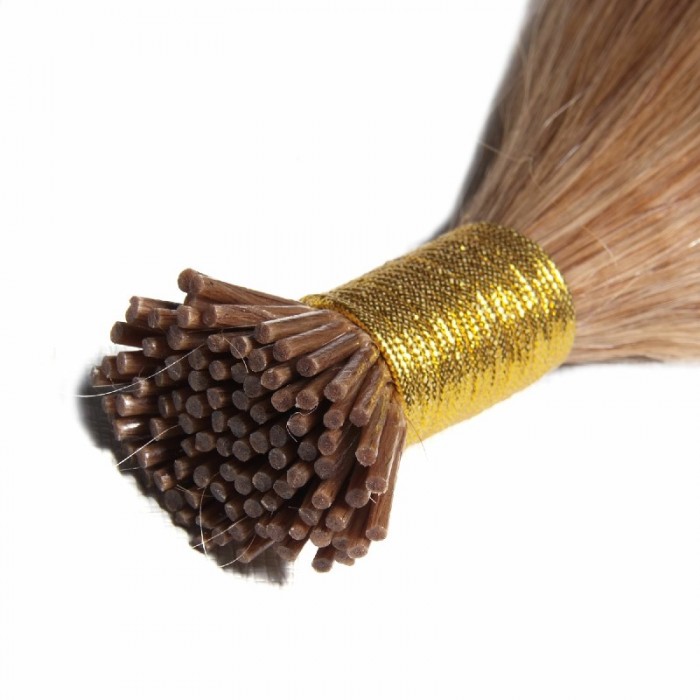 Kriyya 100% Remy I-Tip Hair Extensions- Light Golden Brown