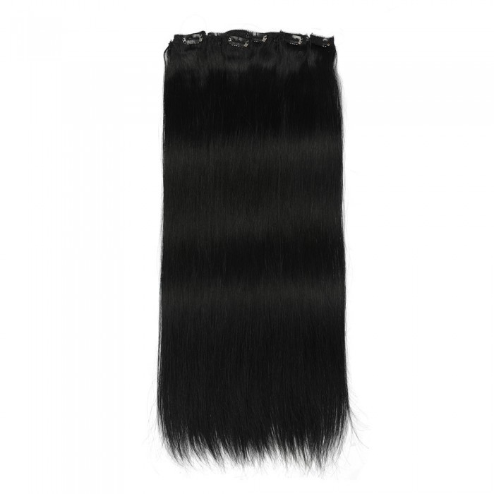 Kriyya 160g Clip In Hair Extensions Jet Black Real Hair 16-24 inch Hair Extensions
