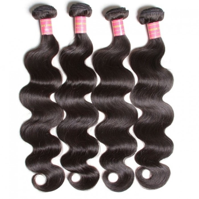 Kriyya Body Wave Hair 4 Bundles Indian Remy Human Hair Weave 9A Virgin Hair