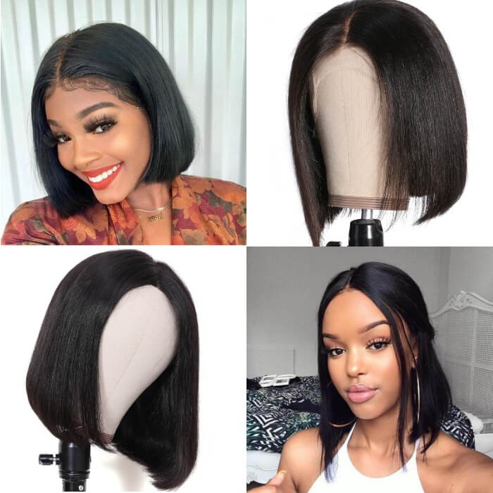 Kriyya Bob Lace Front Wigs Human Hair 13x6 Deep Part 150% Density 