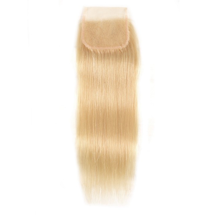 Kriyya 613 Blonde Straight 4X4 Lace Closure Natural Hairline 100% Human Hair
