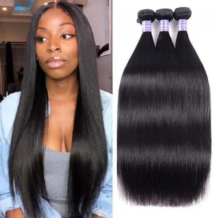 Kriyya Straight Hair Weave 3 Bundles Hair Bundle Deals Indian 100% 7A Human Hair