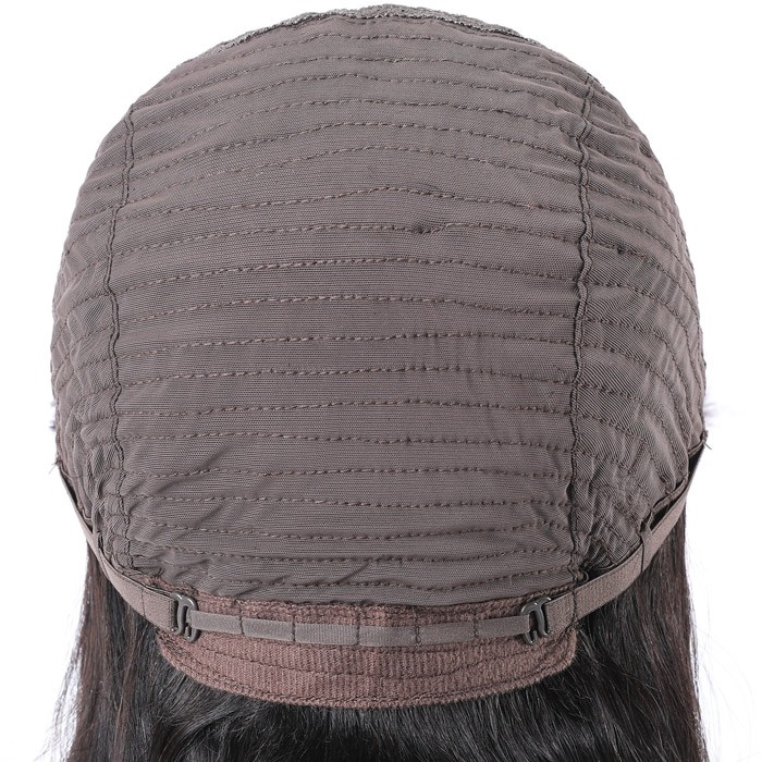 Kriyya Neat Bangs Natural Black Capless Wig Straight Human Hair Wigs With Bangs 150% Density Remy Hair Wigs