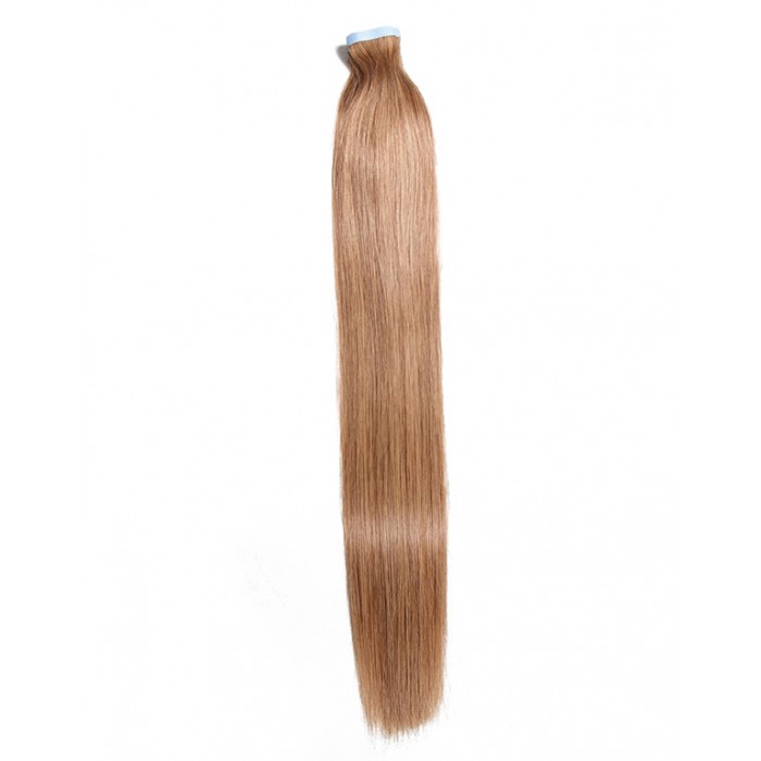 Kriyya Real Hair Tape In Extensions Light Golden Brown Remy Human Hair