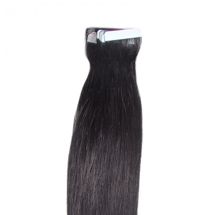 Kriyya Tape In Extensions Jet Black Human Hair Extensions 18-24 Inch